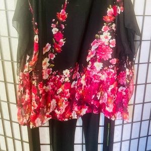 Cat suit and floral cover up